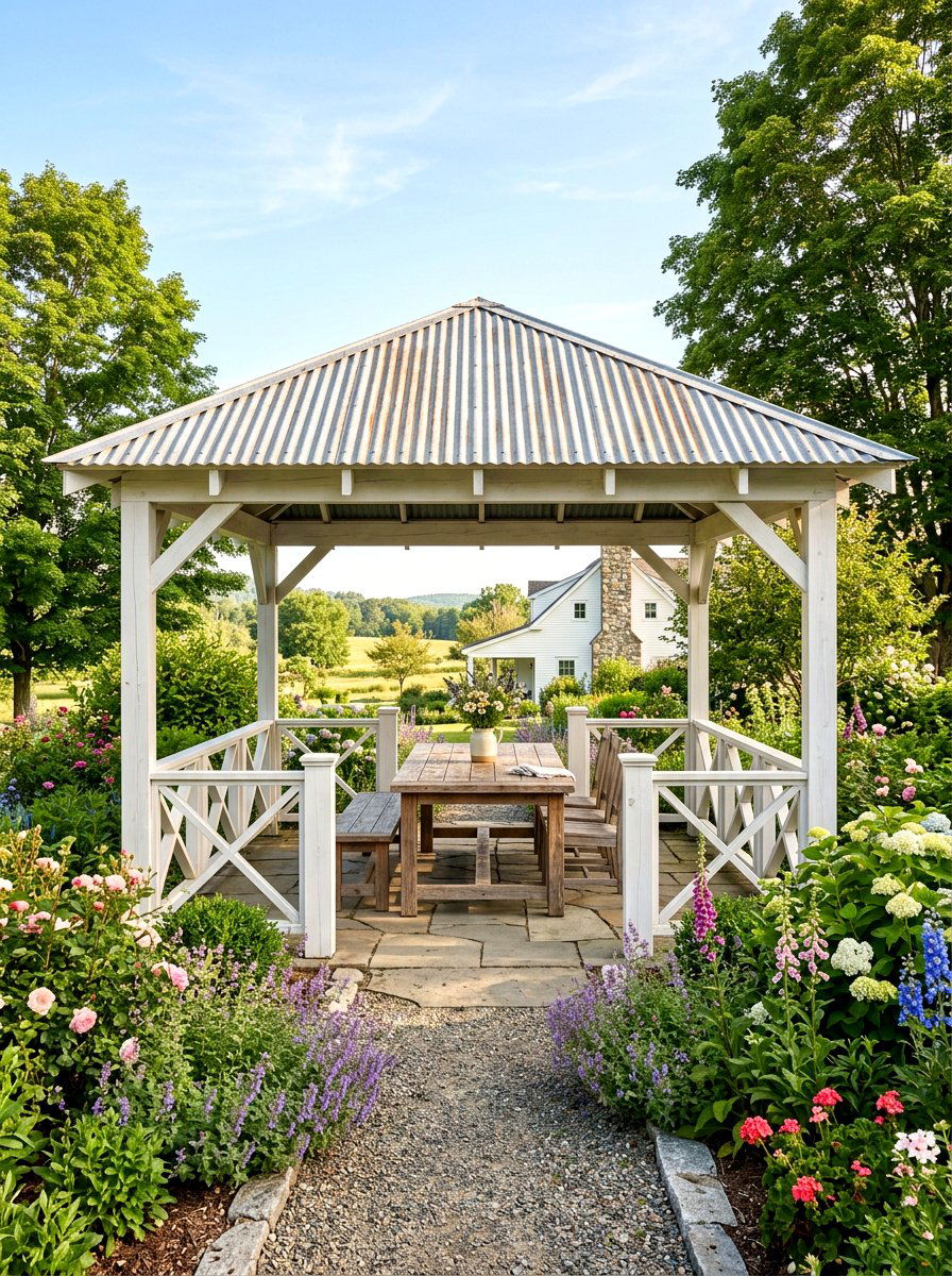 Farmhouse gazebo - 30 patio gazebo ideas