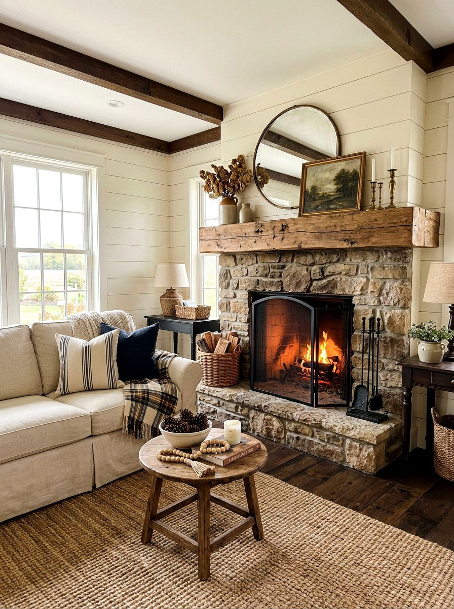 Farmhouse hearth seating - 30 hearth seating ideas
