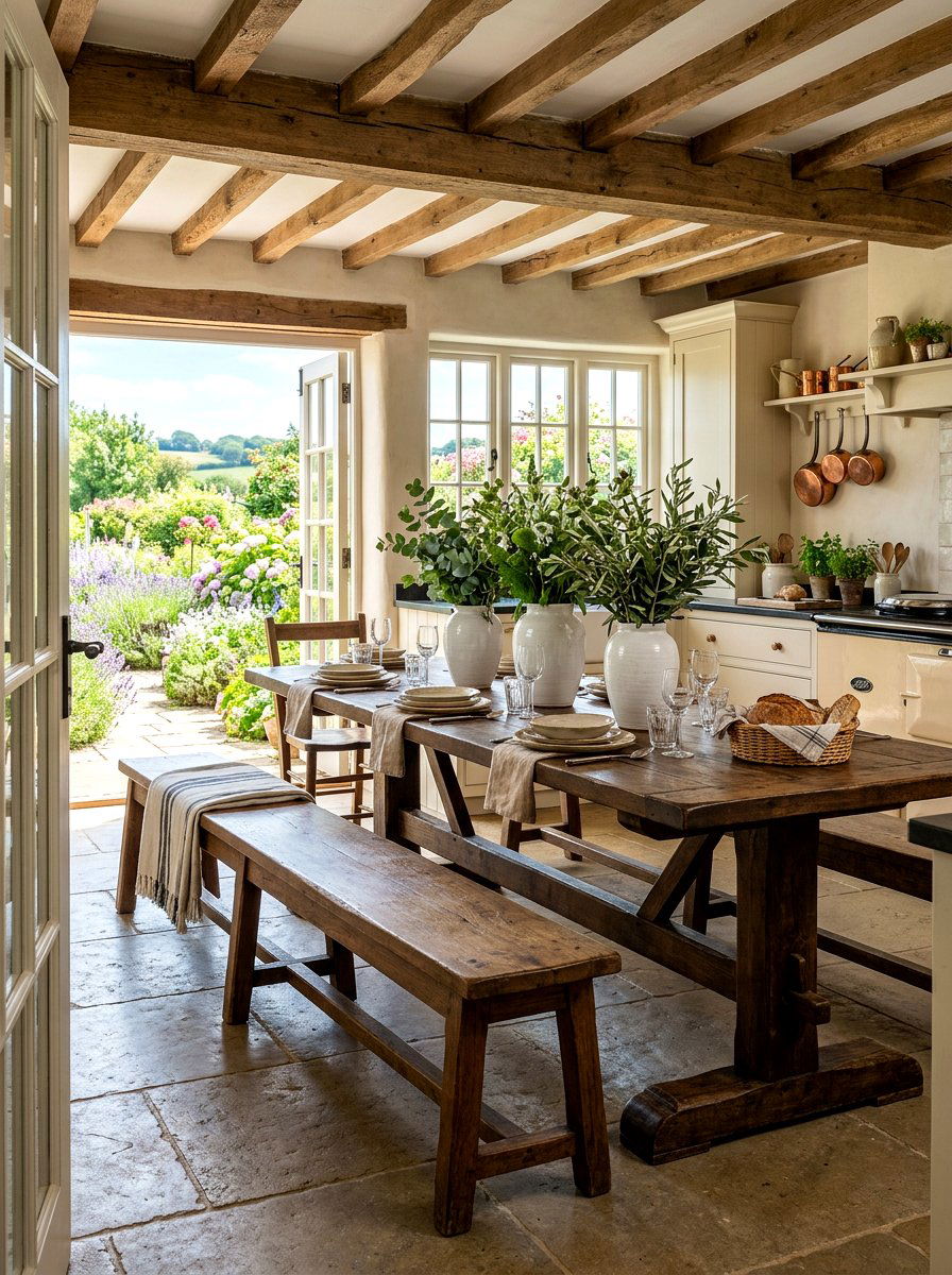Farmhouse kitchen bench - 30 breakfast room bench ideas