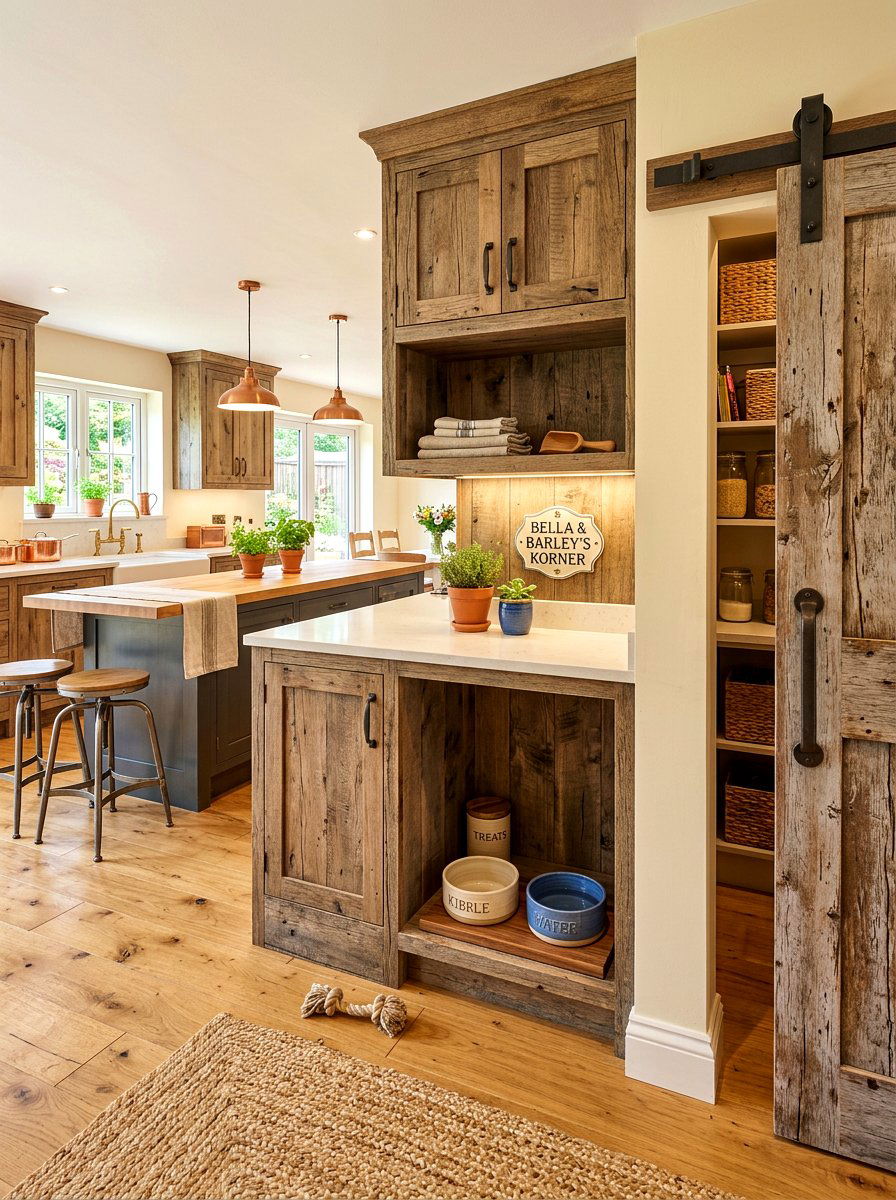 Farmhouse kitchen pet station - 30 pet station kitchen ideas