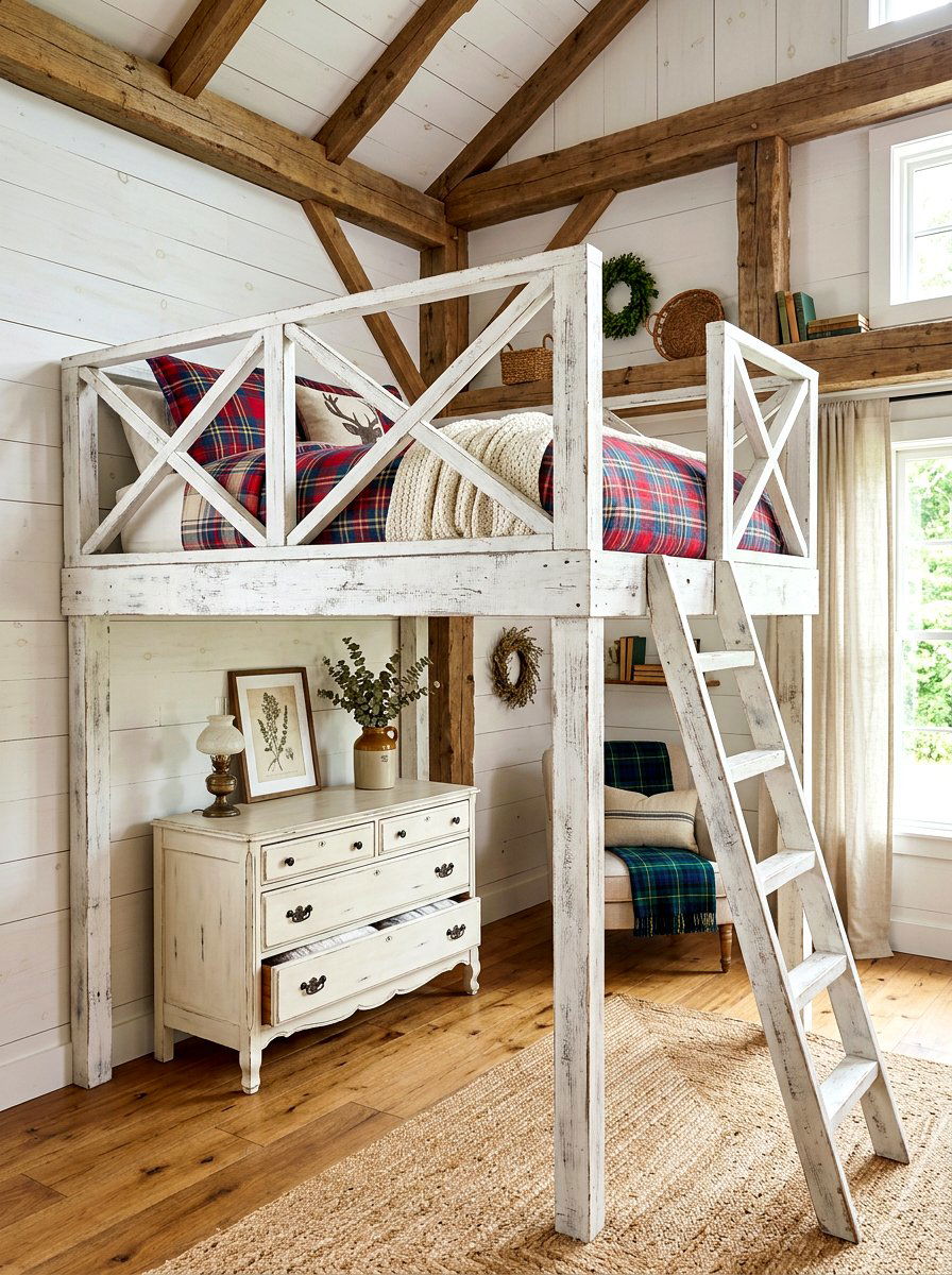 Farmhouse loft bed - 30 loft bed ideas