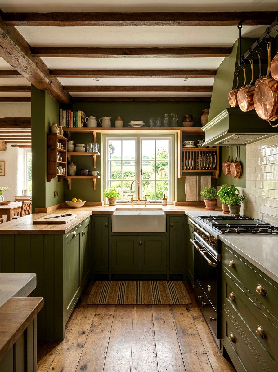 Farmhouse olive green kitchen - 30 olive green kitchen ideas