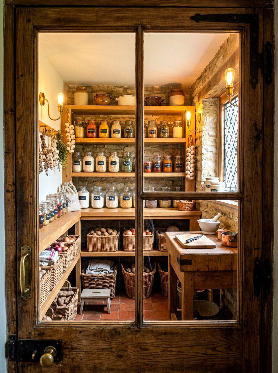 Farmhouse pantry design - 30 rustic European kitchen ideas