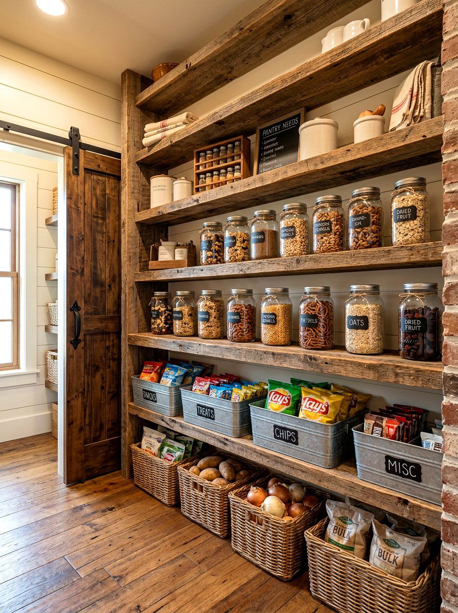 Farmhouse pantry snacks - 30 pantry snack zone ideas