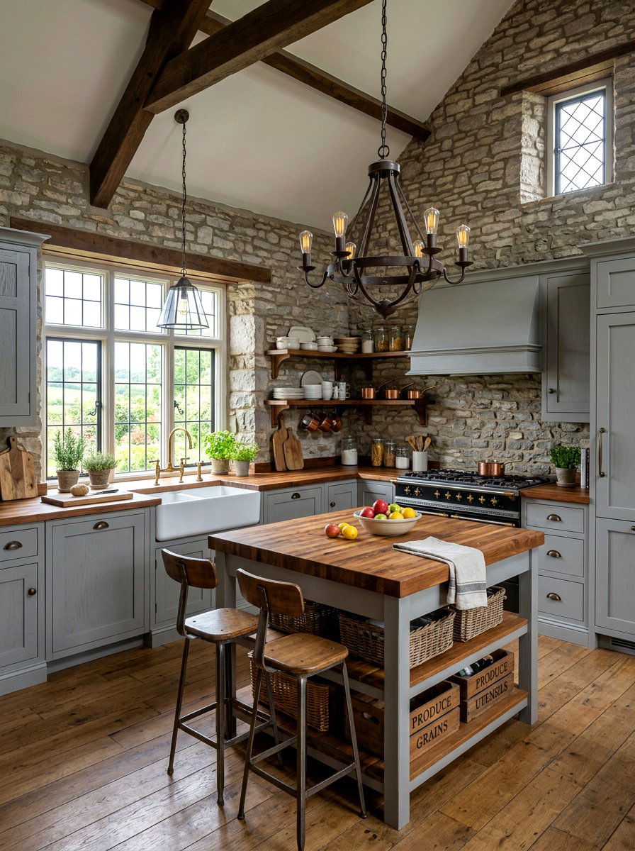 Farmhouse stone gray kitchen - 30 stone gray kitchen ideas