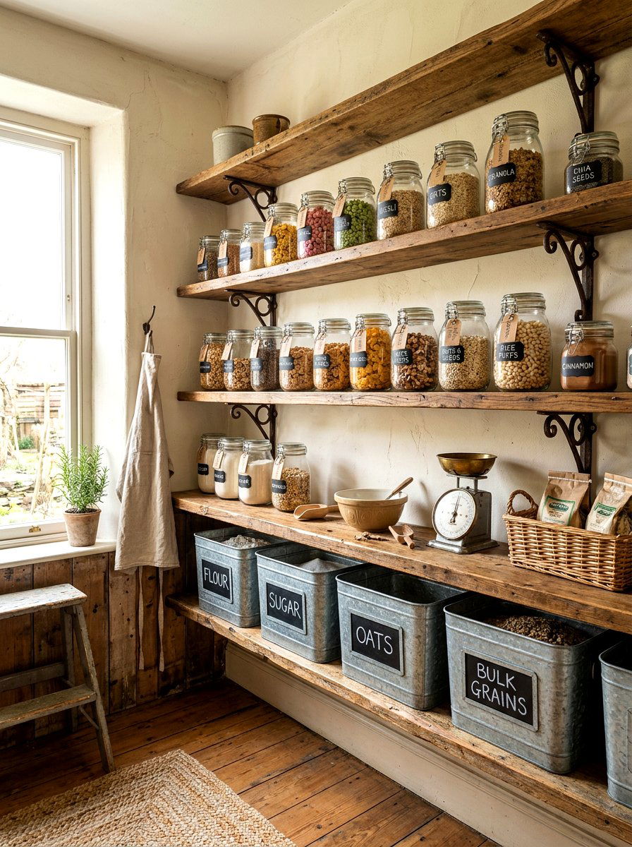 Farmhouse style cereal pantry - 30 cereal station pantry ideas