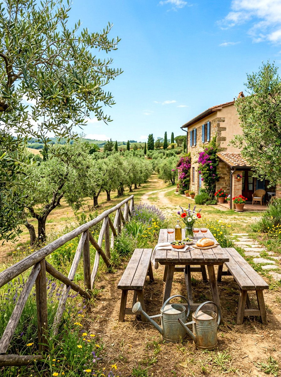 Farmhouse style olive grove - 30 olive grove backyard ideas