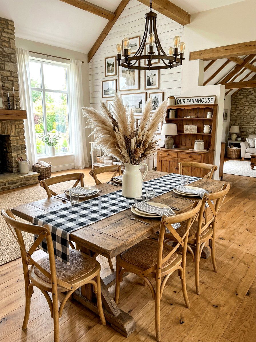 Farmhouse style pampas grass arrangement - 30 pampas grass decor ideas