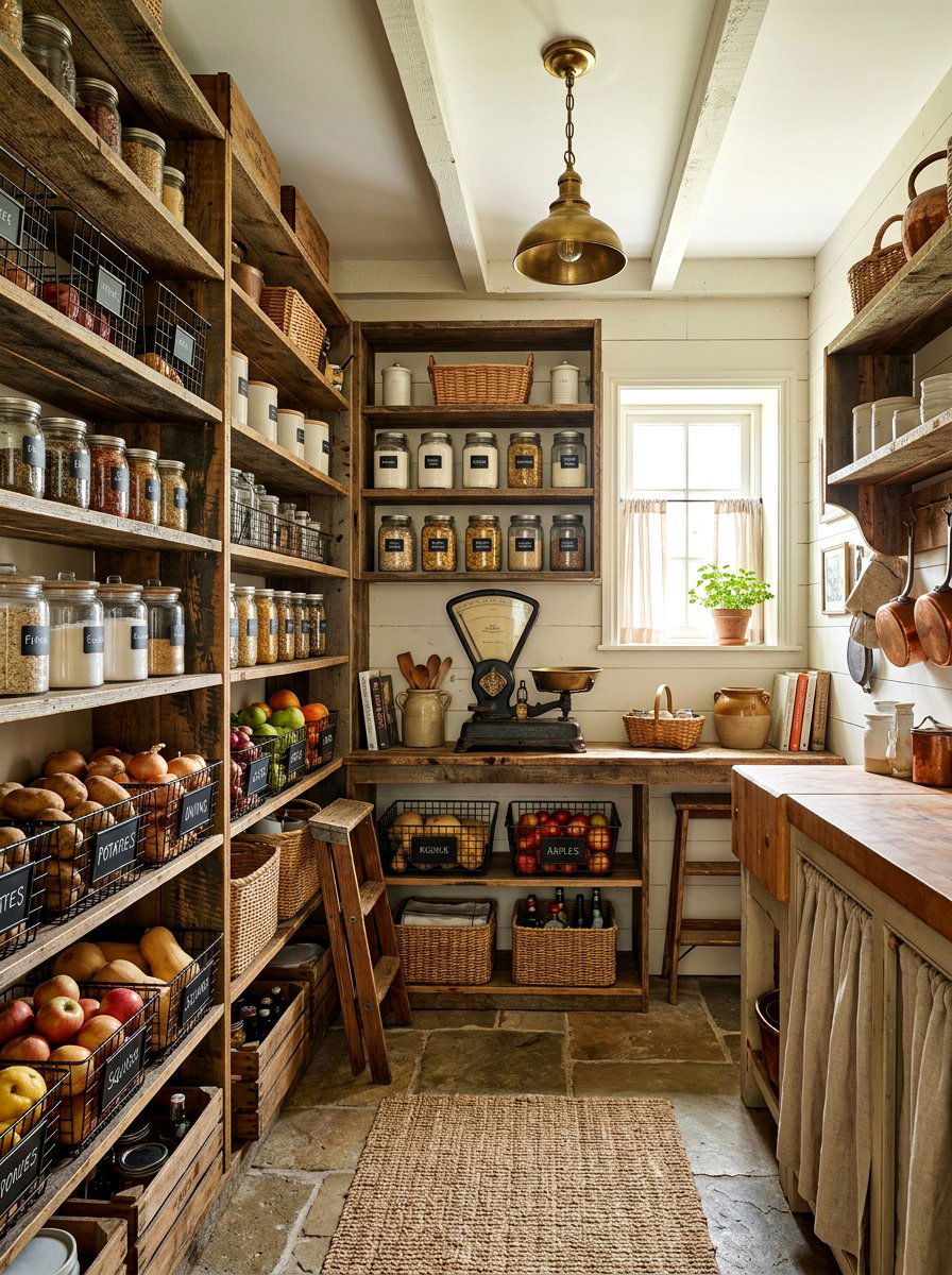Farmhouse style pantry - 30 reach in pantry ideas