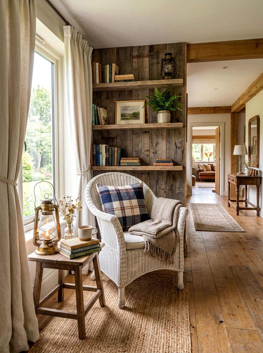 Farmhouse style reading area - 30 hallway reading nook ideas
