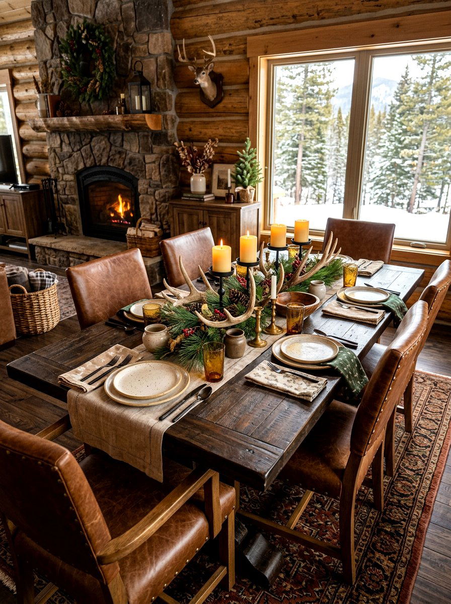 Faux Antler Table Styling - 30 farmhouse table decor ideas