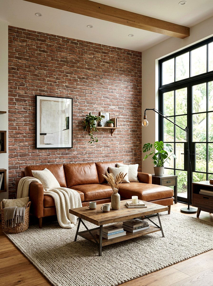 Faux Brick Wallpaper - 30 peel and stick wallpaper ideas