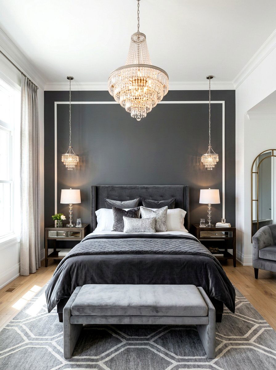 Faux Frame Headboard Wall - 30 painted headboard wall ideas