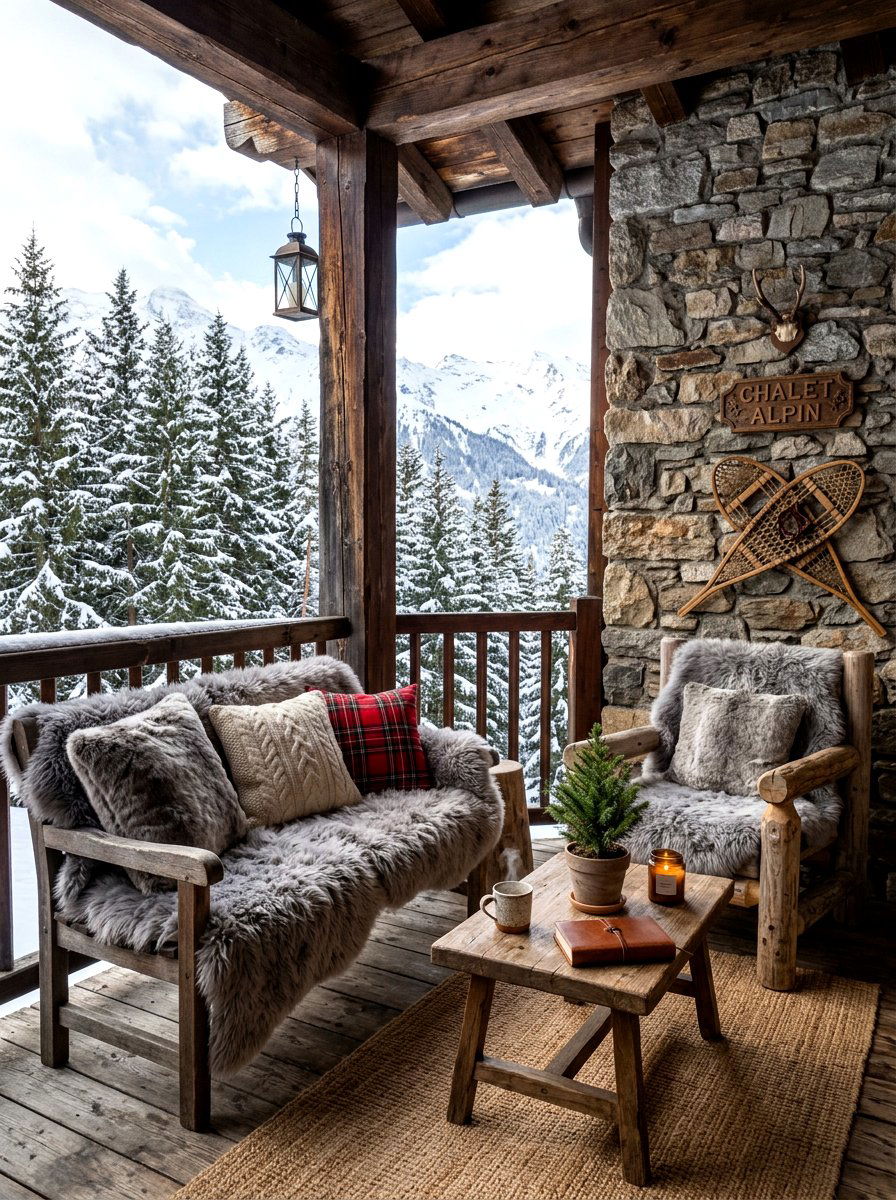 Faux Fur Decor - 30 chalet porch ideas