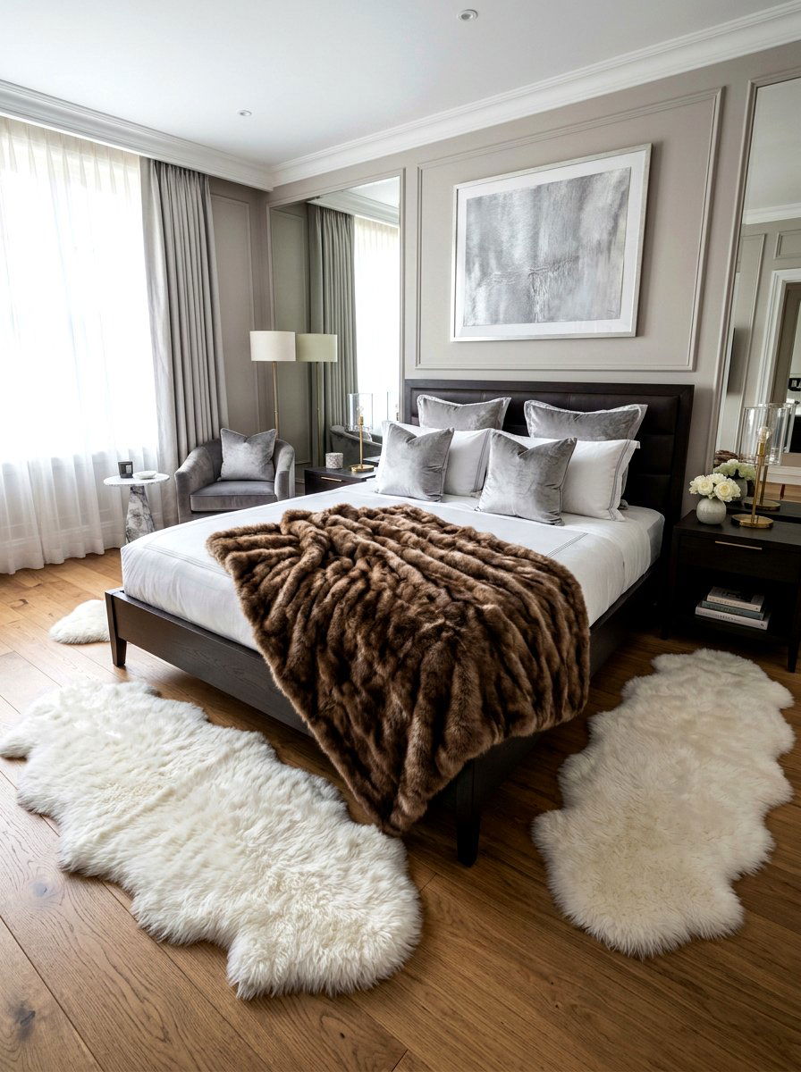 Faux Fur Luxury Bedroom - 30 cozy winter bedroom ideas