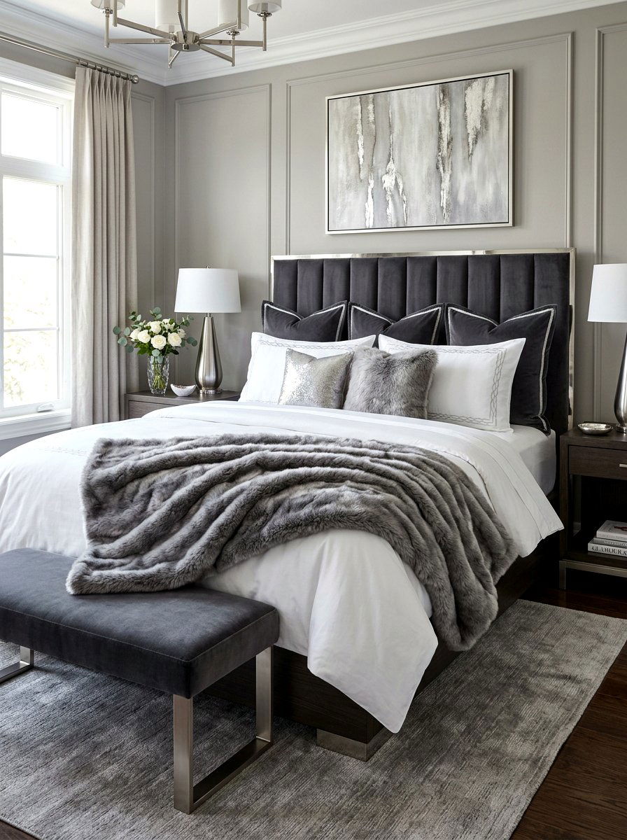 Faux Fur Plush Bed - 30 cozy bedscape ideas