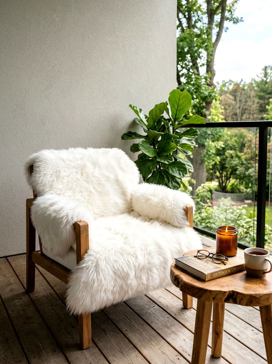 Faux Fur Seating - 30 winter front porch ideas