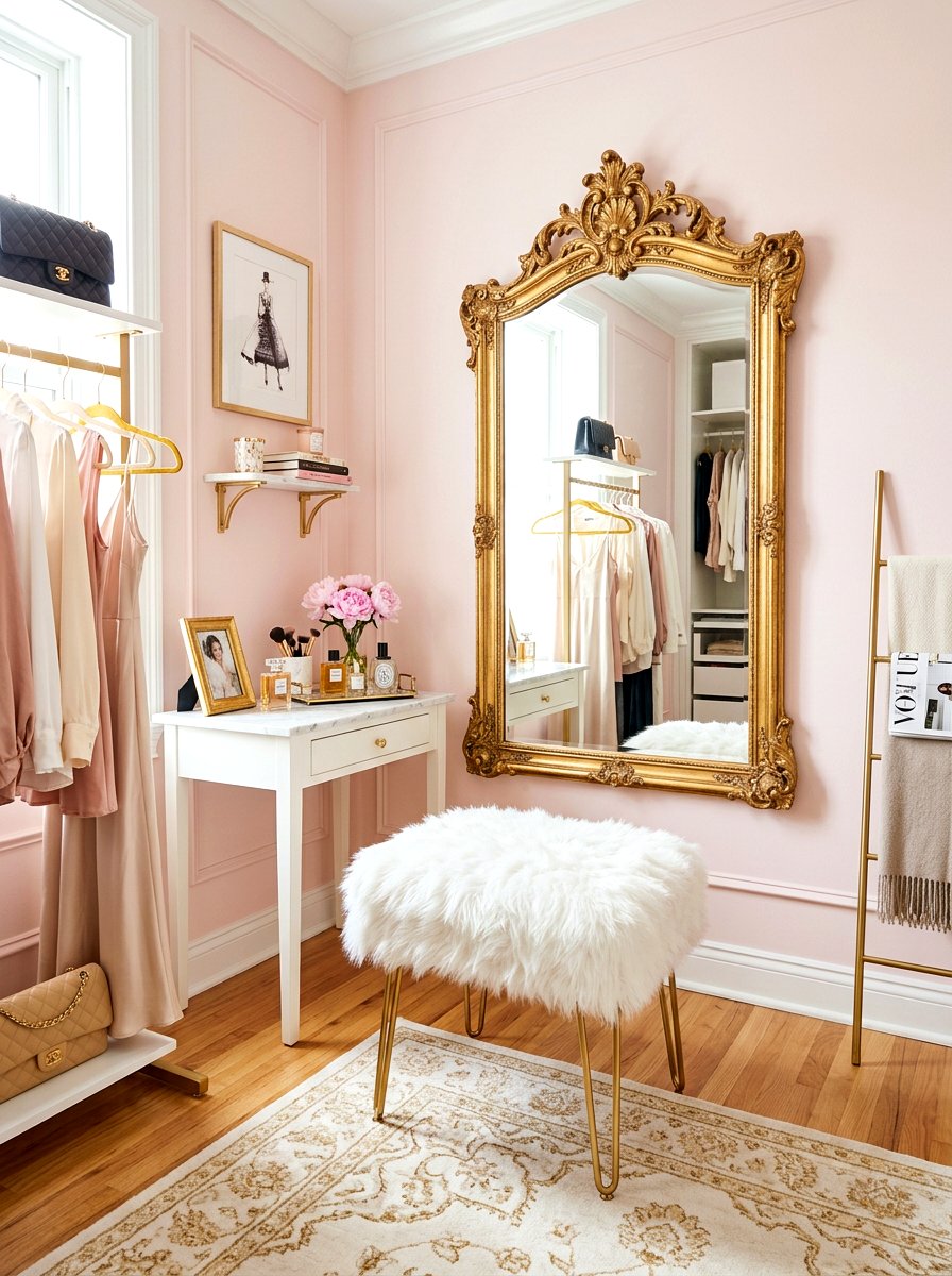 Faux Fur Stool - 30 dressing room seating ideas