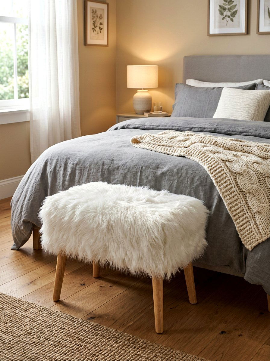 Faux Fur Stool - 30 accent stool ideas