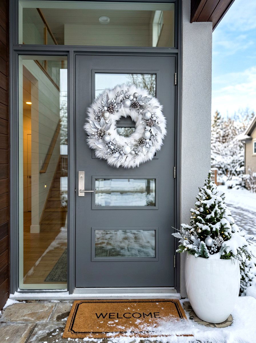 Faux Fur Wreath - 30 winter wreath ideas