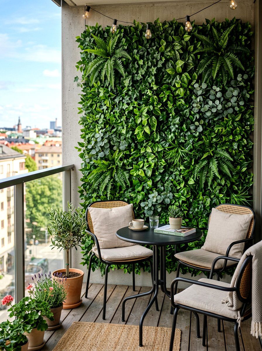 Faux Greenery Wall Panel - 30 renter friendly wall decor ideas