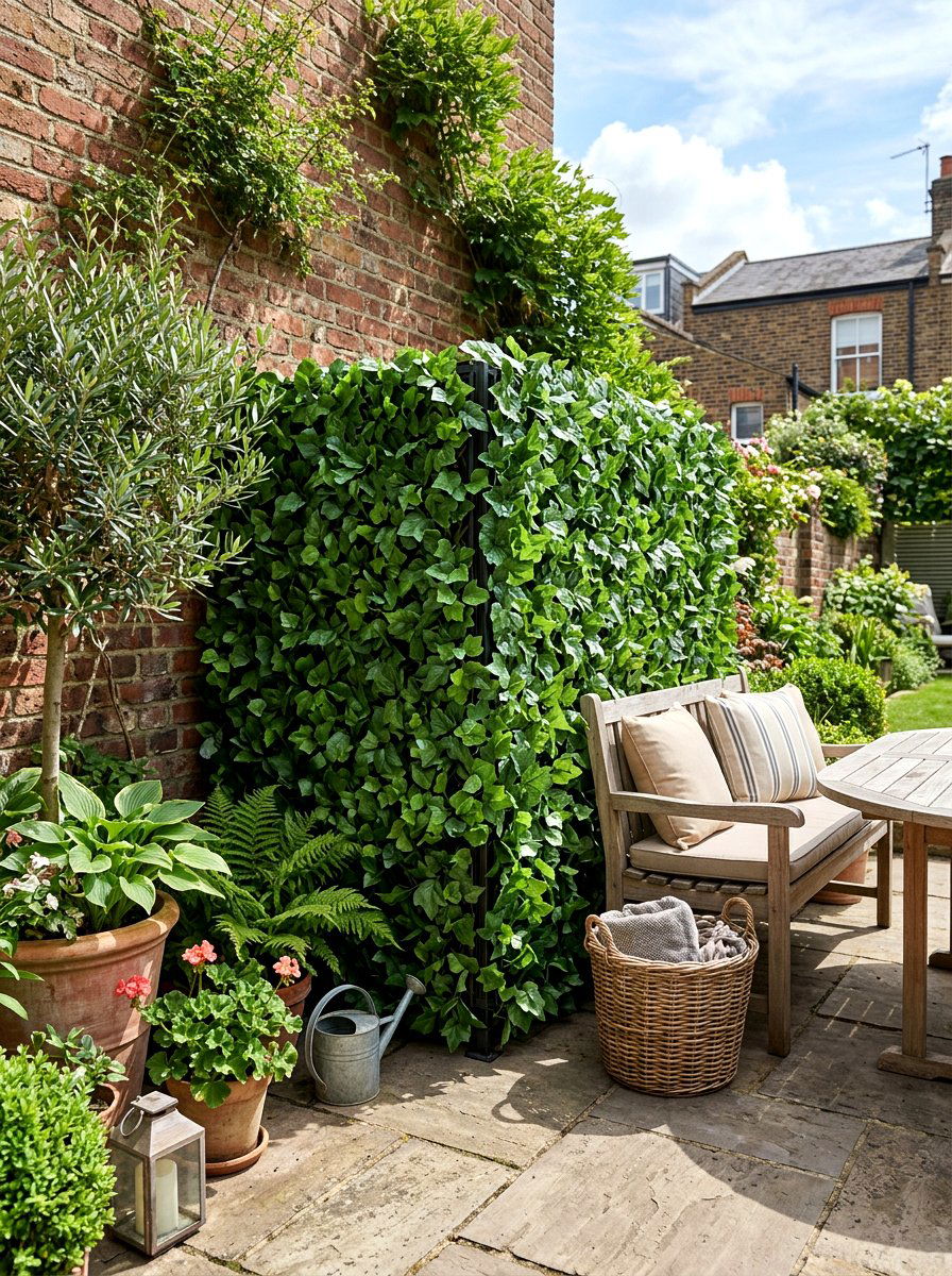 Faux Ivy AC Cover - 30 air conditioner screen ideas