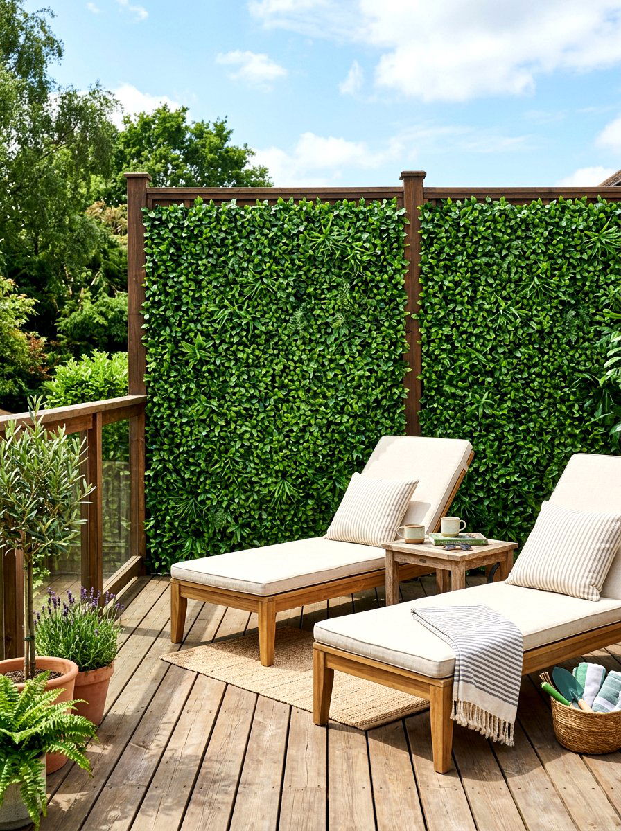Faux Ivy Greenery Fence - 30 porch privacy screen ideas