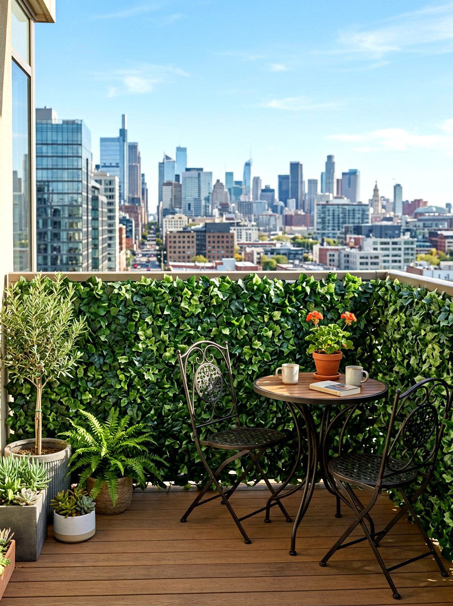 Faux Ivy Privacy Fence - 30 freestanding privacy panel ideas
