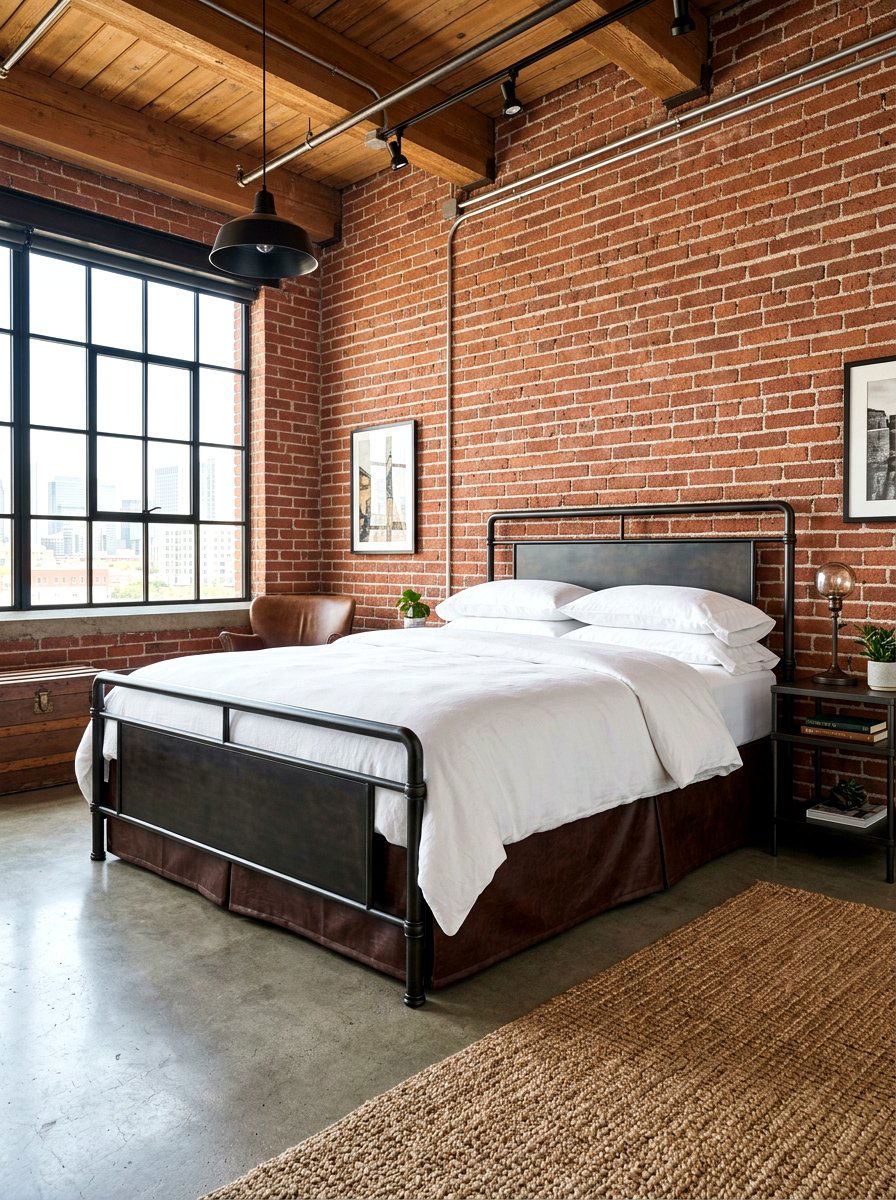Faux Leather Tailored Bed Skirt - 30 tailored bed skirt ideas