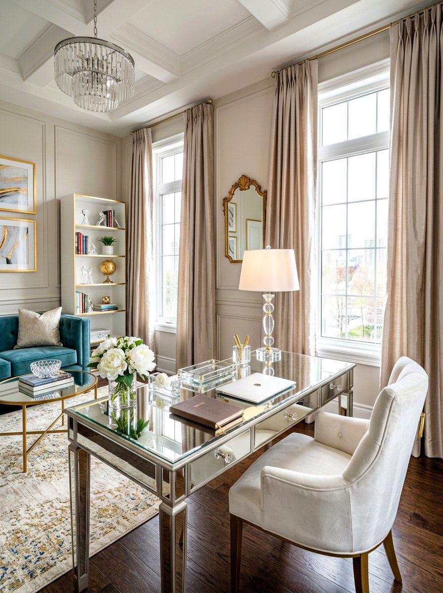 Faux Silk Office Curtains - 30 office curtain ideas