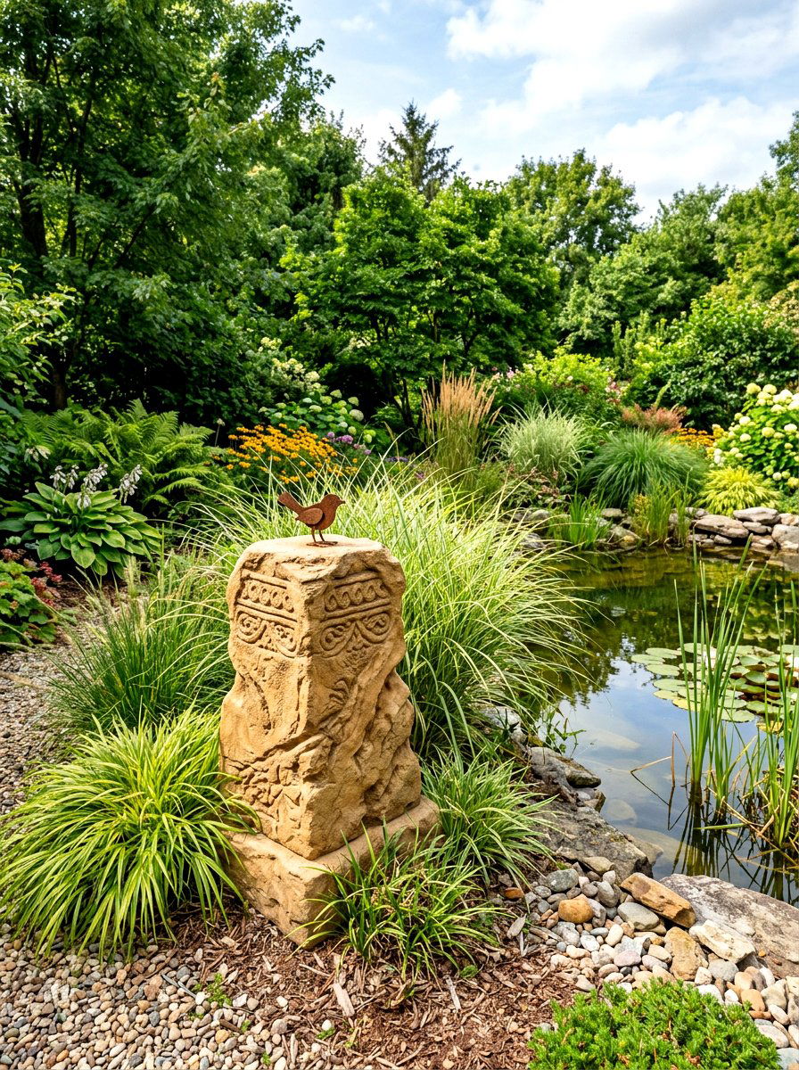 Faux Stone Base - 30 patio umbrella base styling ideas