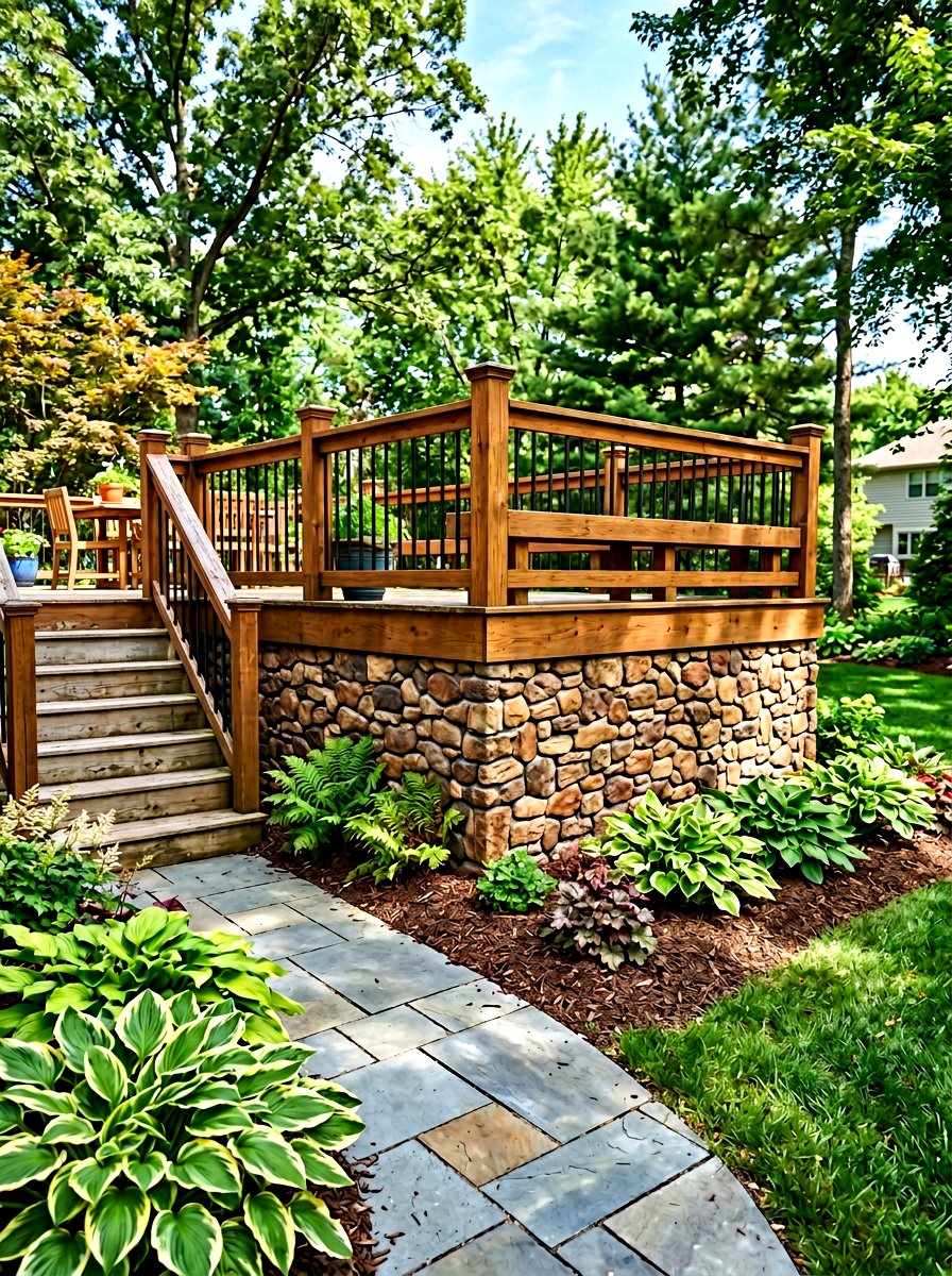 Faux Stone Panel - 30 deck skirting ideas