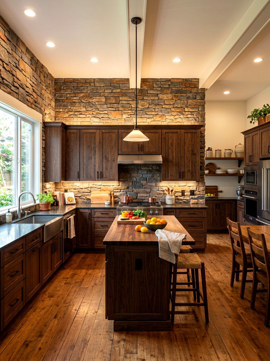 Faux Stone Wall Veneer - 30 temporary backsplash ideas