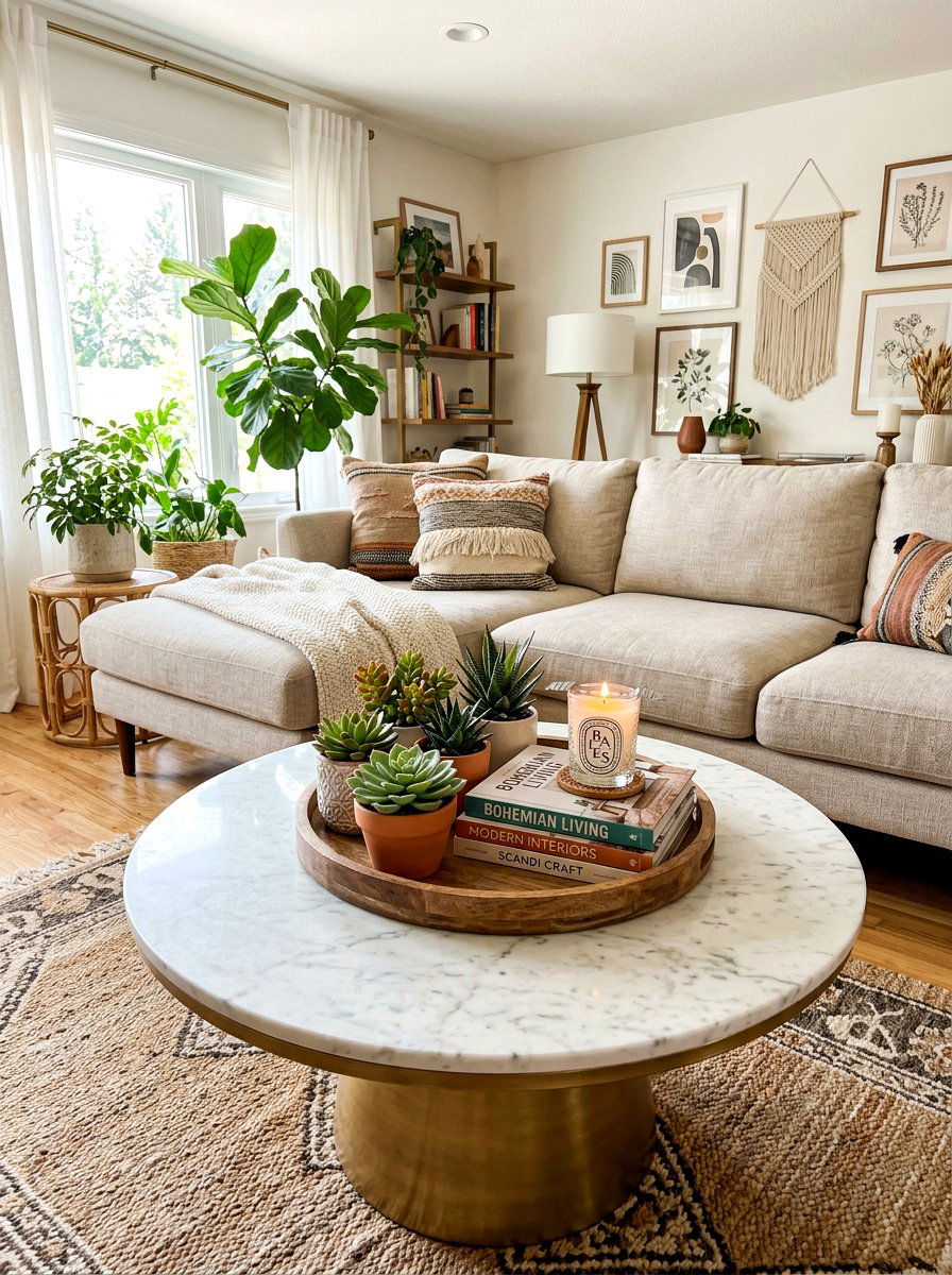 Faux Succulent Coffee Table - 30 faux plant decor ideas