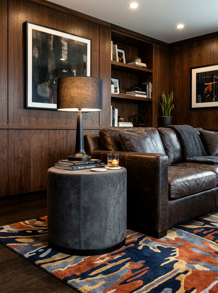 Faux Suede Side Table - 30 fabric covered side table ideas