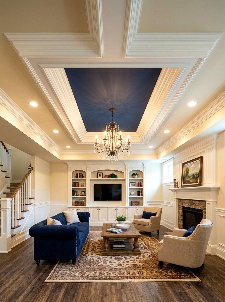 Faux Tray Ceiling - 30 low ceiling basement ideas