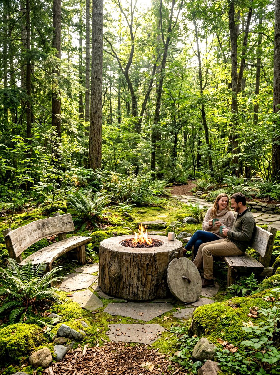 Faux Wood Concrete Fire Pit Table - 30 fire pit table ideas