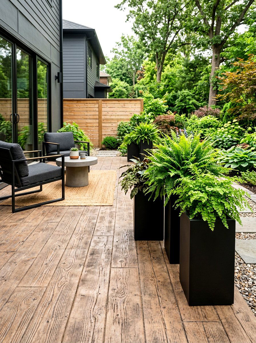 Faux Wood Concrete Plank - 30 stepping pad lawn ideas