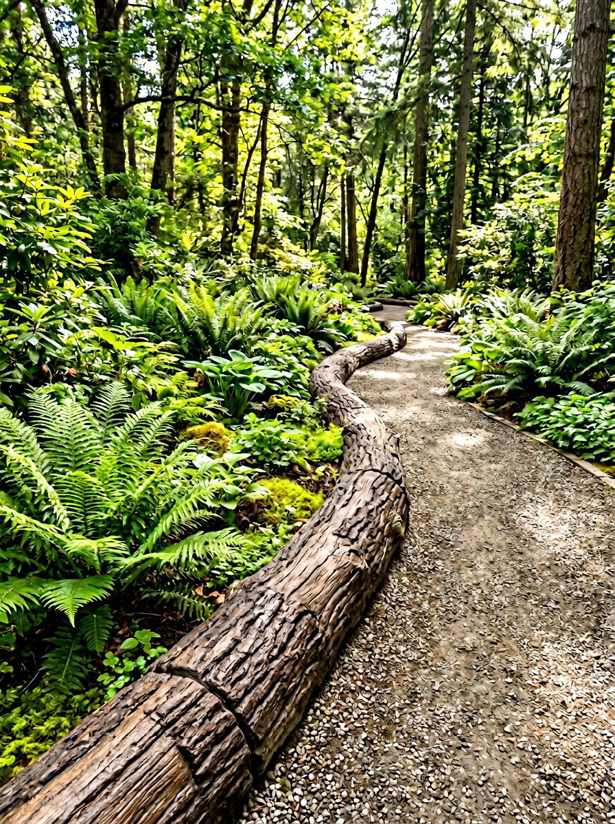 Faux Wood Log - 30 concrete garden border ideas