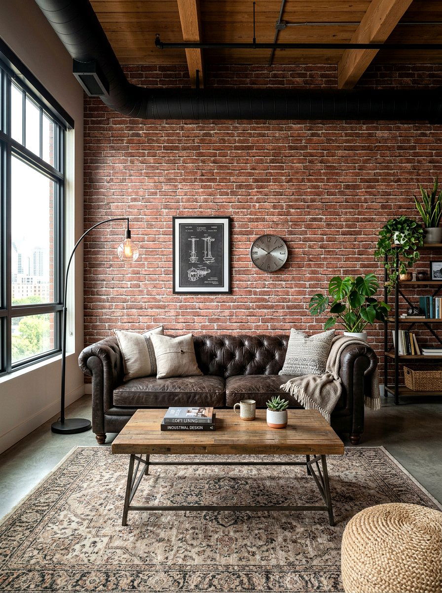 Faux brick removable wallpaper - 30 rental safe wallpaper ideas