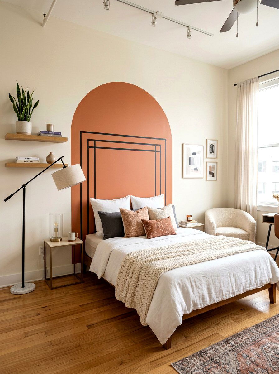 Faux headboard tape - 30 tape wall art display ideas