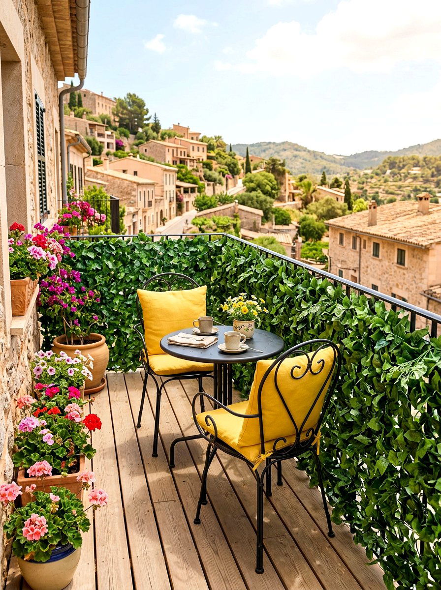 Faux ivy fence - 30 apartment patio privacy ideas