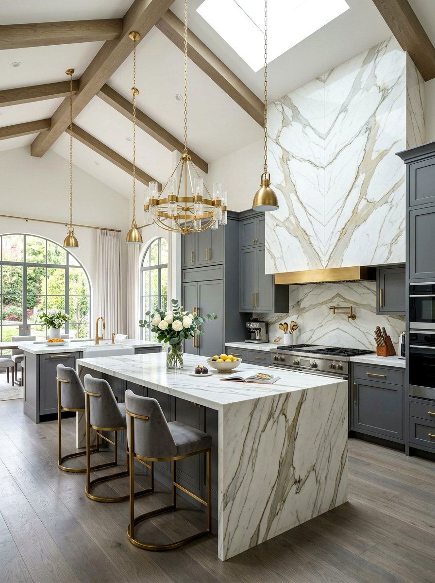 Faux marble panels - 30 rental friendly kitchen backsplash ideas