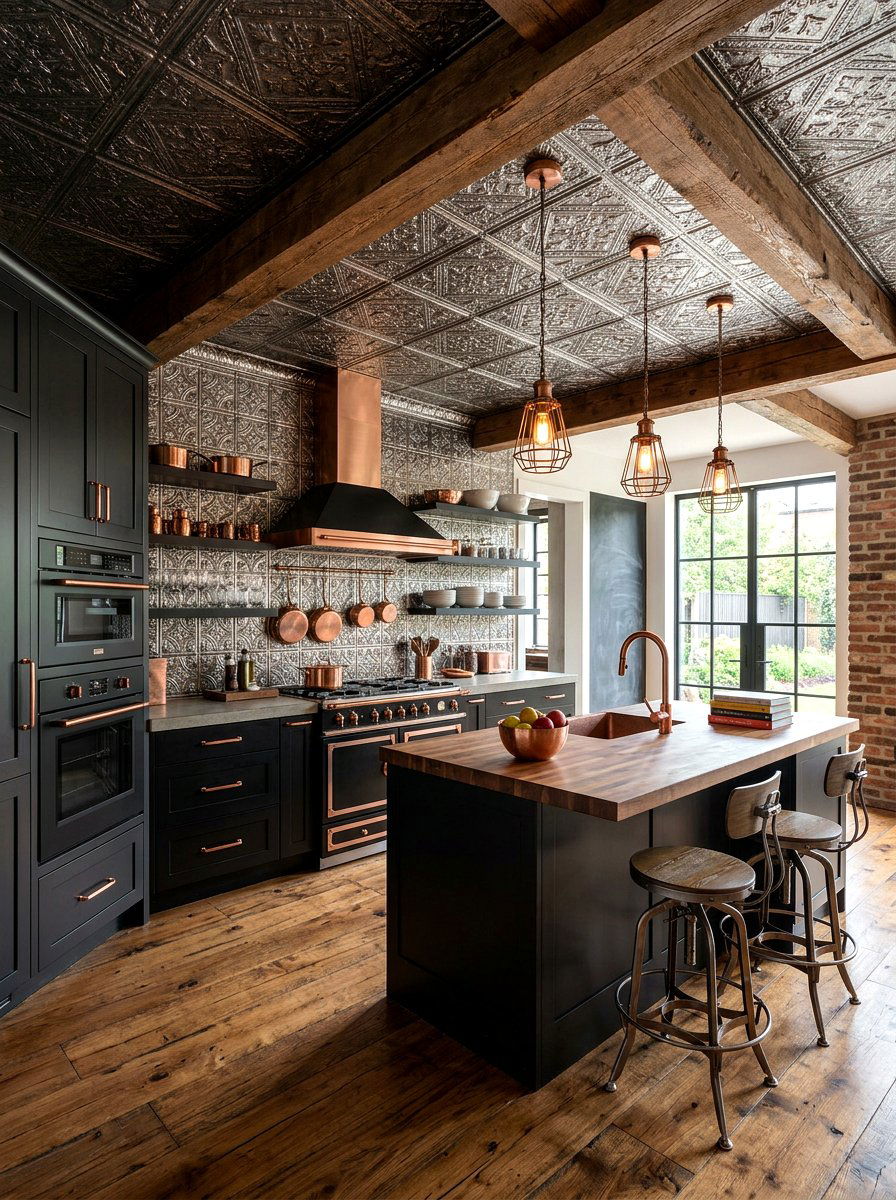 Faux tin panels - 30 rental friendly kitchen backsplash ideas