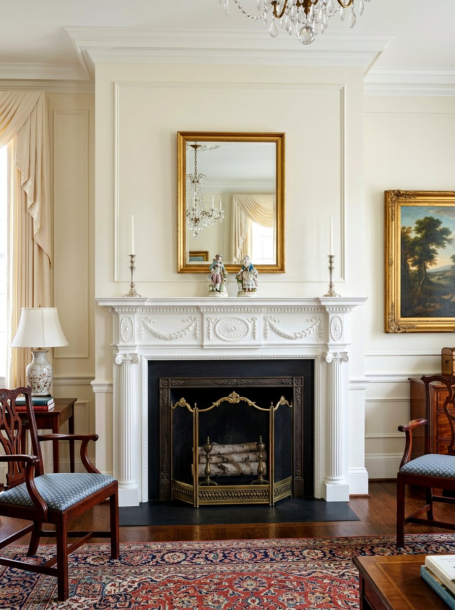 Federal Style Mantel - 30 traditional fireplace mantel ideas