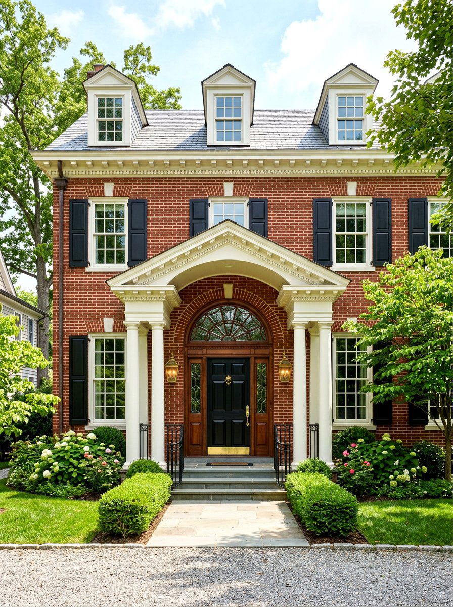 Federal Style Portico - 30 colonial house exterior ideas