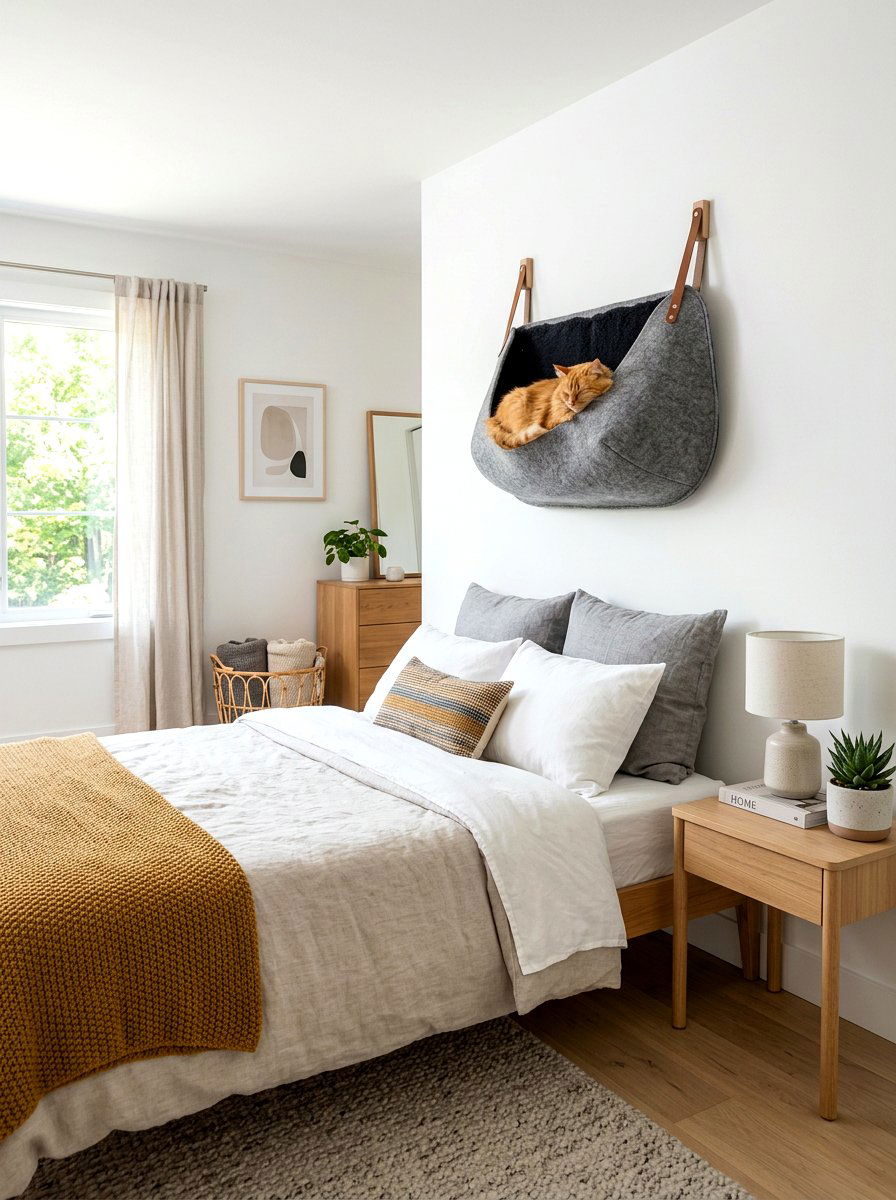 Felt Cat Wall Bed - 30 cat climbing wall aesthetic ideas