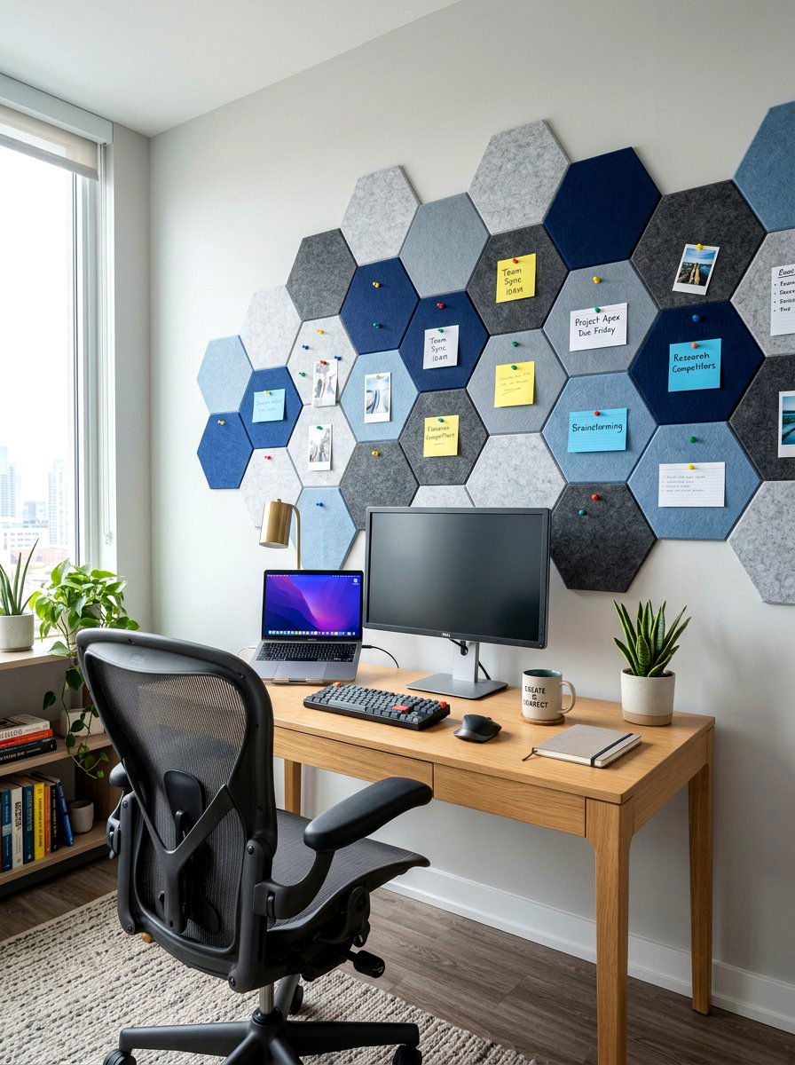 Felt Hexagon Tile - 30 mood board wall ideas