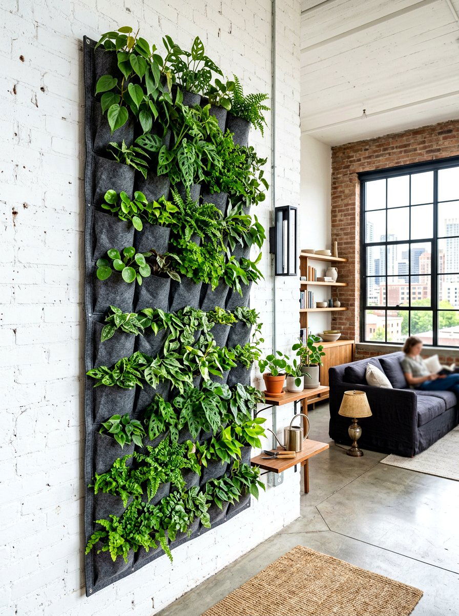 Felt Pocket Vertical Garden - 30 vertical garden corner ideas