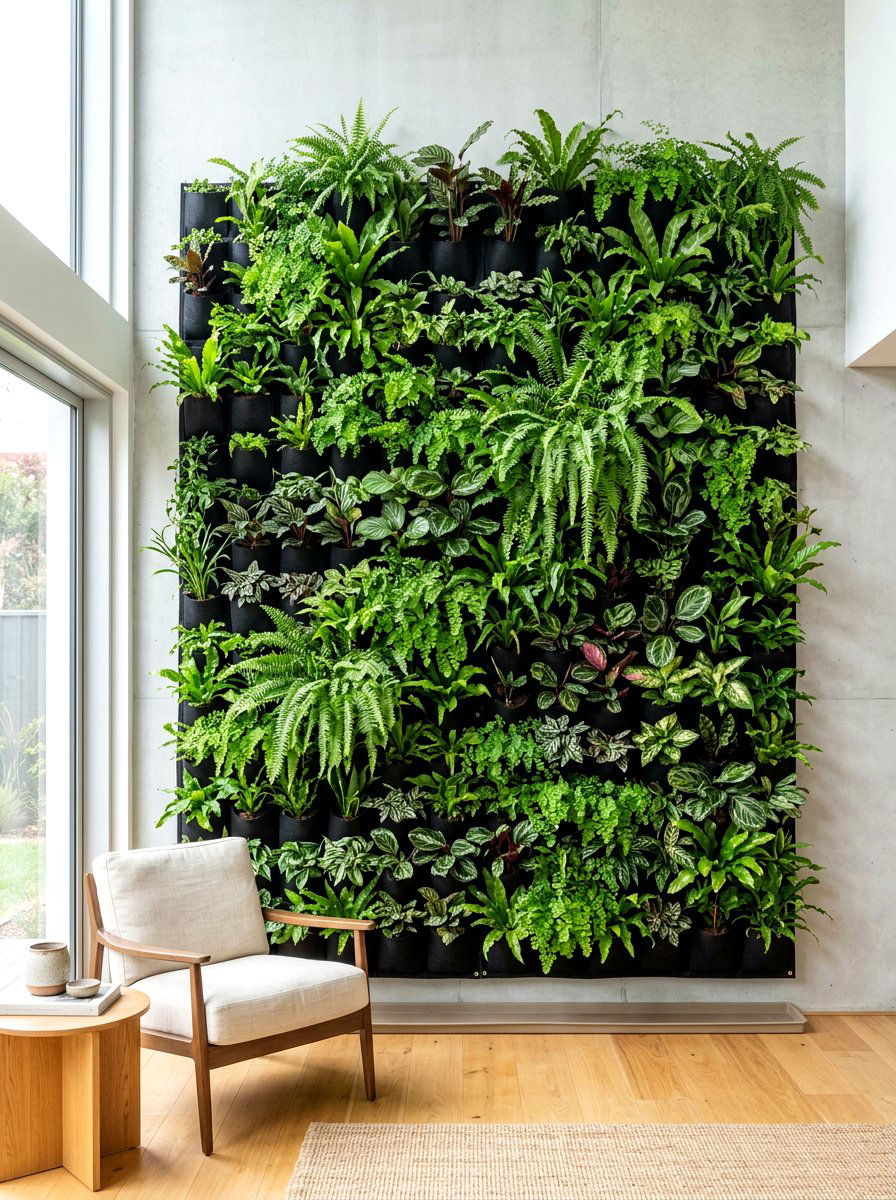Felt Pocket Vertical Planter - 30 indoor vertical garden ideas
